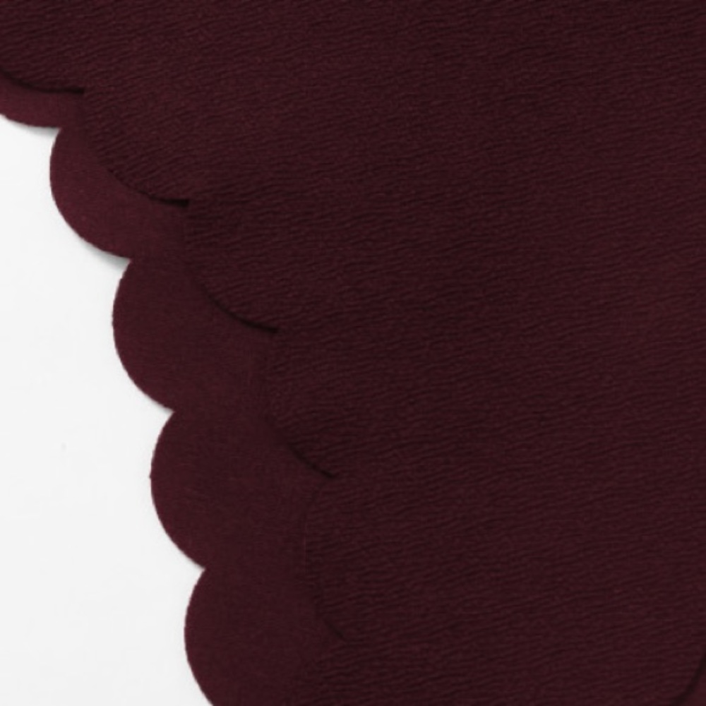 Maroon Scalloped Bodysuit - Picture 2 of 6